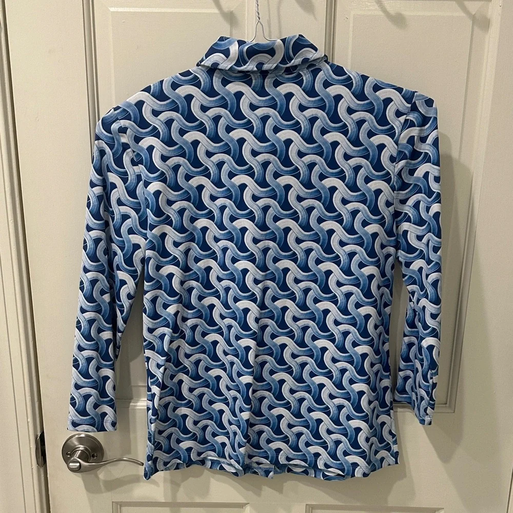 J. McLaughlin Blue and White Button-Down, Size S - Picture 5 of 5